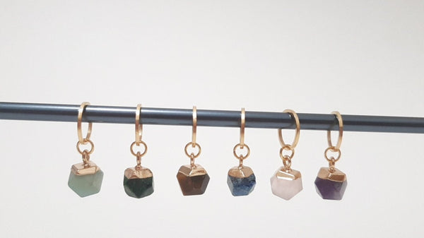 Real Gemstone Faceted Crystal Dangle Stitch Markers for Crochet and Knitting Detachable Place Marker| Yarn Gifts| Fun Color Progress Keeper