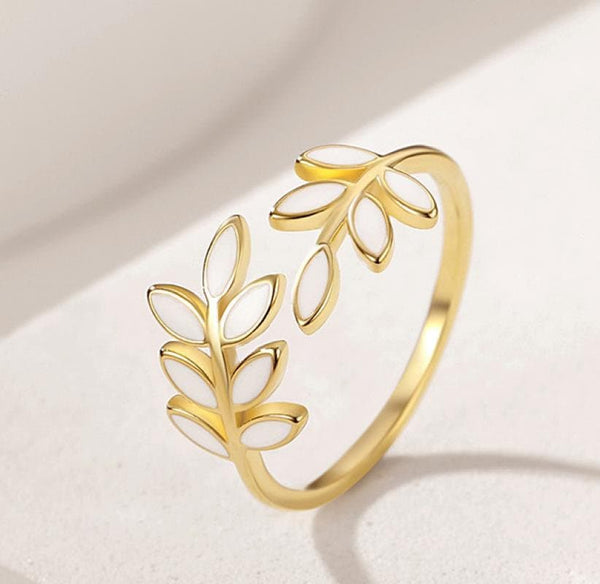 Sterling Silver Yarn Ring Vine Tree Branch Leaves | Adjustable Size Crochet Ring | Beginner Knitting Gift | Tension Regulator Tool