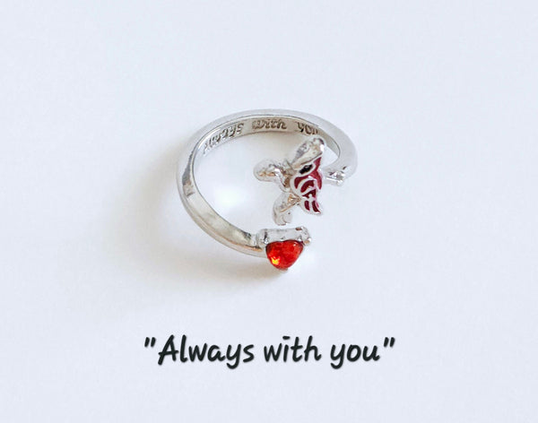 Silver Cardinal Bird Adjustable Ring Size 8-9 Crochet Beginner Knitting Gift Yarn Tension Ring Regulator Tool Stainless Steel