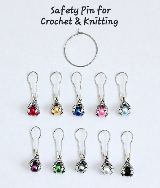 Dragon Claw Stitch Markers Set of 10 Colorful Pearl Bird Claw Knitting Crochet Stitch Markers Progress Keepers Stitch Counter Place Marker