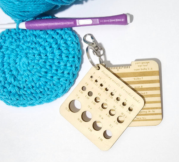 Crochet Measurement Tool Keychain Measuring Stitch Gauge Crochet Hook Sizing Tool Safety Eye Helper Essentials Tool Kit Yarn Gauge Set