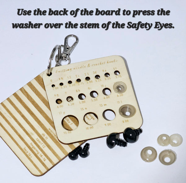 Crochet Measurement Tool Keychain Measuring Stitch Gauge Crochet Hook Sizing Tool Safety Eye Helper Essentials Tool Kit Yarn Gauge Set