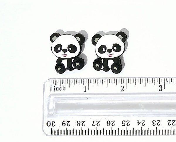 Baby Panda Bear Knitting Point Protectors Zoo Animal Stitch Stopper Cap Silicone Bead Needle Cover Accessories Notions Gifts for Knitter