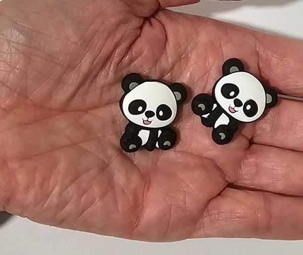 Baby Panda Bear Knitting Point Protectors Zoo Animal Stitch Stopper Cap Silicone Bead Needle Cover Accessories Notions Gifts for Knitter