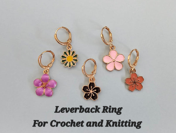 Wildflowers Stitch Markers Set of 5 or 20 Small Flower Charms Knitting Crochet Stitch Markers Progress Keepers Stitch Counter Place Marker
