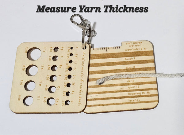 Crochet Measurement Tool Keychain Measuring Stitch Gauge Crochet Hook Sizing Tool Safety Eye Helper Essentials Tool Kit Yarn Gauge Set
