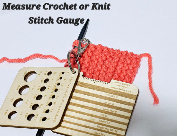Crochet Measurement Tool Keychain Measuring Stitch Gauge Crochet Hook Sizing Tool Safety Eye Helper Essentials Tool Kit Yarn Gauge Set