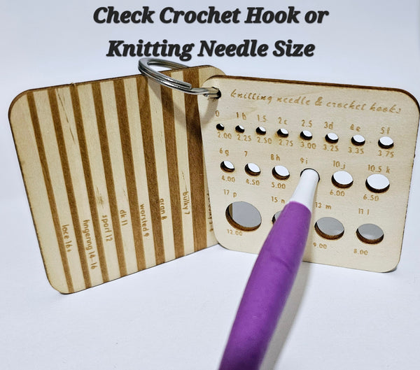 Crochet Measurement Tool Keychain Measuring Stitch Gauge Crochet Hook Sizing Tool Safety Eye Helper Essentials Tool Kit Yarn Gauge Set