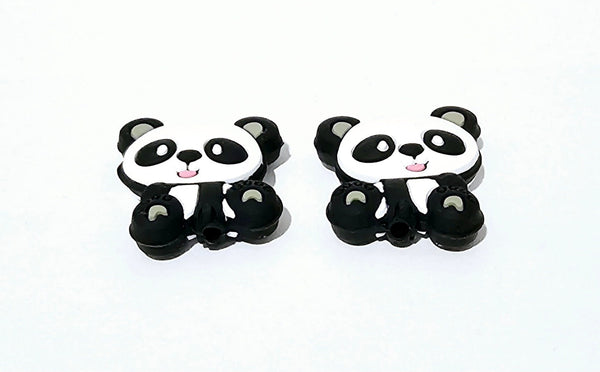 Baby Panda Bear Knitting Point Protectors Zoo Animal Stitch Stopper Cap Silicone Bead Needle Cover Accessories Notions Gifts for Knitter