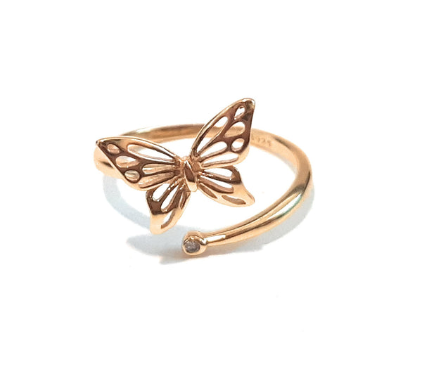 Sterling Silver Yarn Guide Ring Butterfly | Adjustable Size Crochet Ring | Beginner Knitting Crocheting Gift| Crochet Tension Regulator Tool