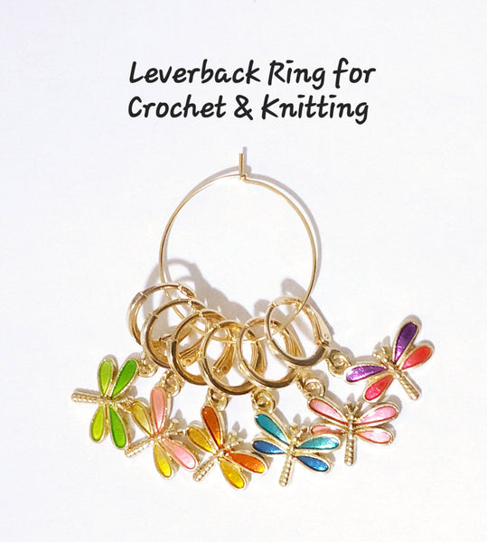 Dragonfly Stitch Markers Set of 6 Colorful Firefly Knitting Crochet Stitch Markers Progress Keepers Stitch Counter Place Marker