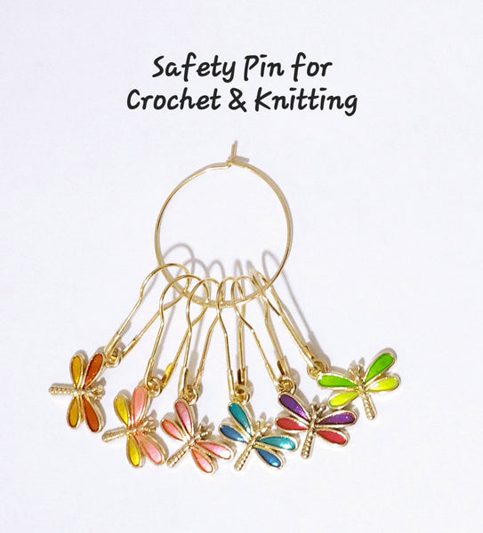 Dragonfly Stitch Markers Set of 6 Colorful Firefly Knitting Crochet Stitch Markers Progress Keepers Stitch Counter Place Marker