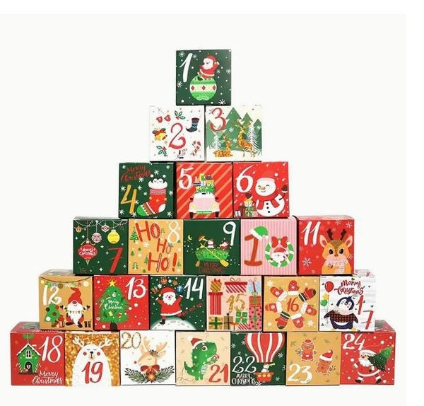 DIY Christmas Advent Calendar: 24 Holiday Themed Numbered Boxes