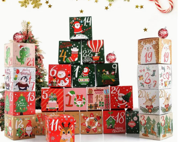 DIY Christmas Advent Calendar: 24 Holiday Themed Numbered Boxes