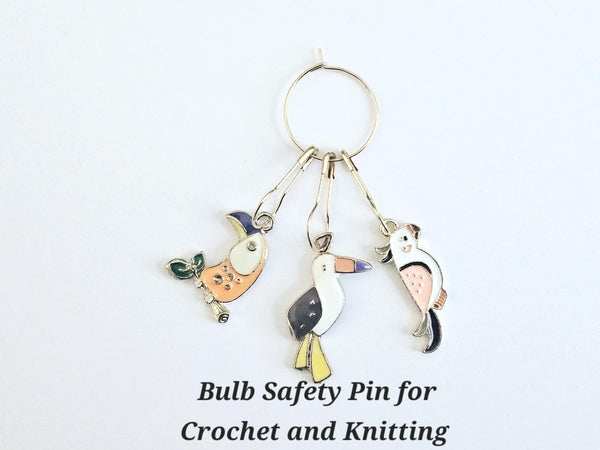 Tropical Birds Stitch Markers Set of 3 Parrot Toucan Knitting Crochet Stitch Marker Progress Keeper Stitch Counter Place Marker Crochet Gift