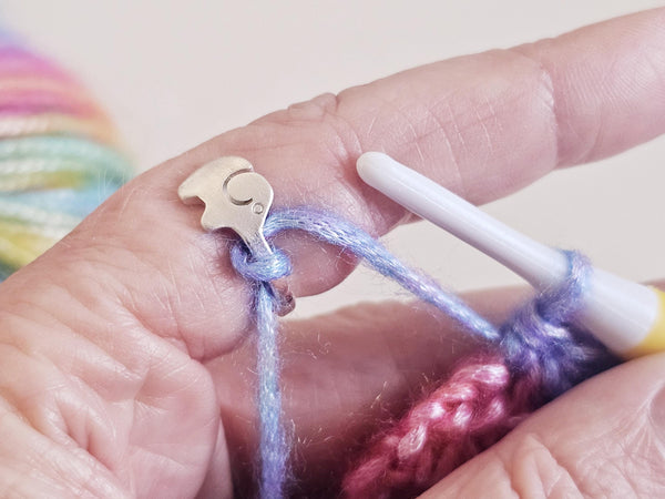 Yarn Tension Ring Elephant Silver Adjustable Size 5-7 Crochet Ring Beginner Knitting Crochet Gift Tension Regulator Tool