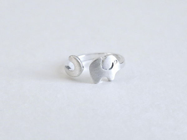 Yarn Tension Ring Elephant Silver Adjustable Size 5-7 Crochet Ring Beginner Knitting Crochet Gift Tension Regulator Tool