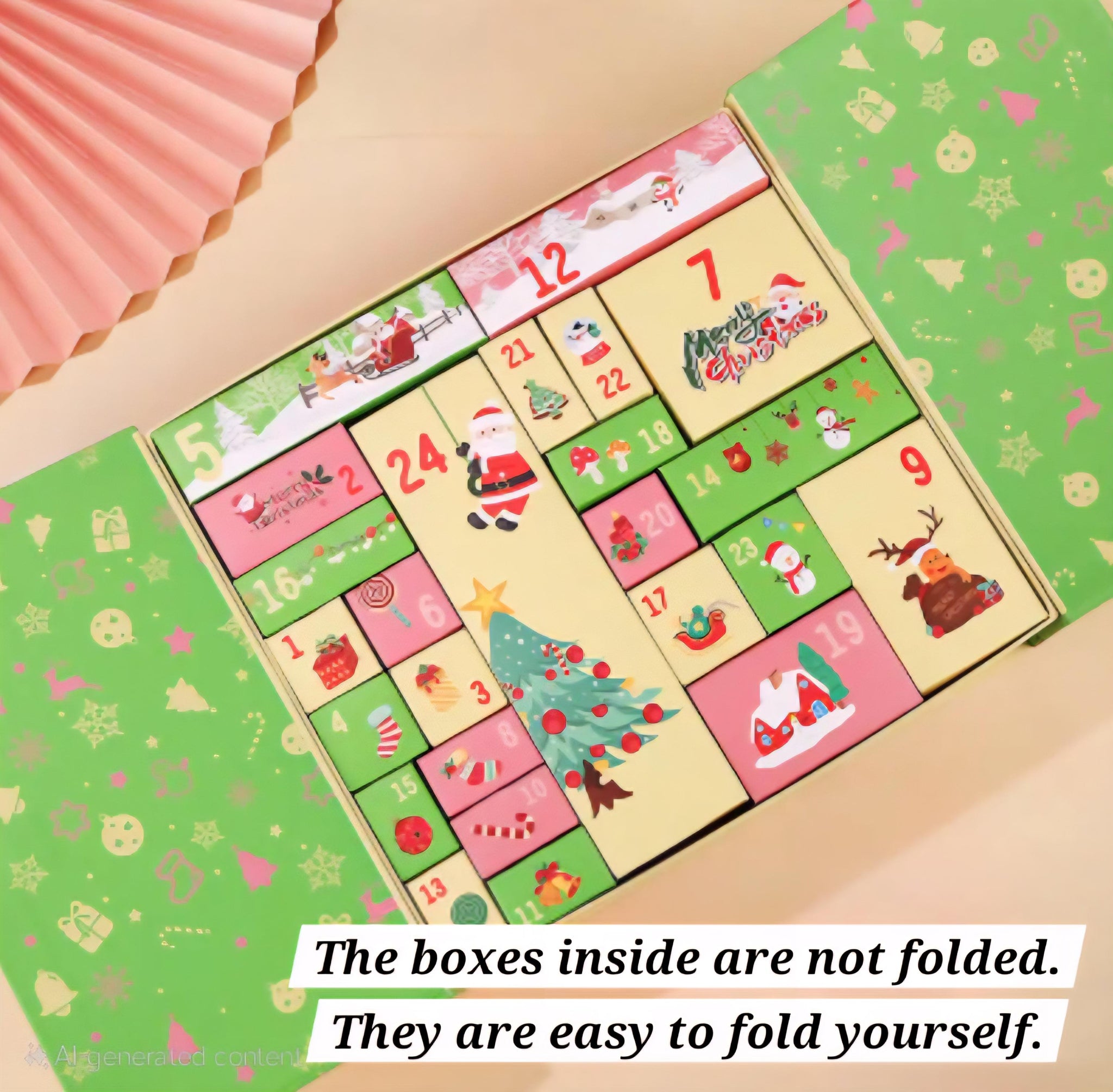 Advent Calendar 24 Box Set Empty DIY Make your own Countdown to Christmas Calendar  Holiday Themed Numbered Boxes Blind Box