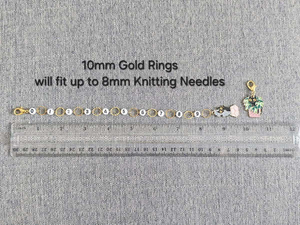 Black Cats and Plants Numbered Row Counter Chain for Knitting Progress Keeper for Counting Rows Track Rows Knitting Tools Knit Accessories