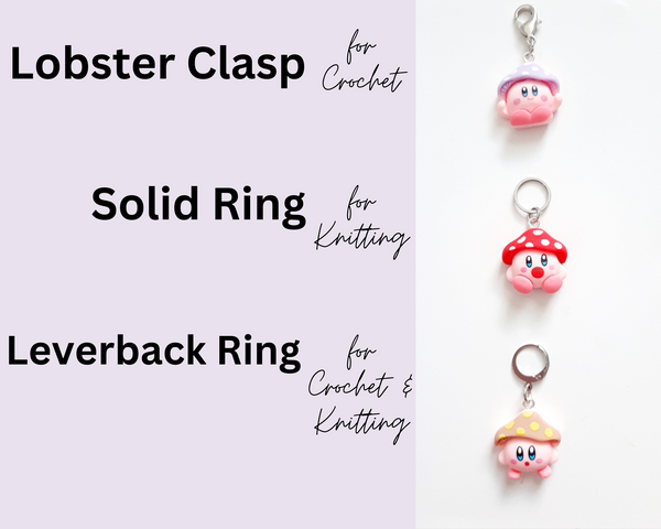 Stitch Markers Mushroom Emotion Characters for Crochet and Knitting Set of 5 Place Markers