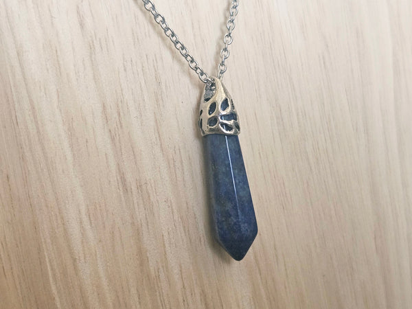 Gemstone & Charm Layered Necklace Set - Lapis Lazuli