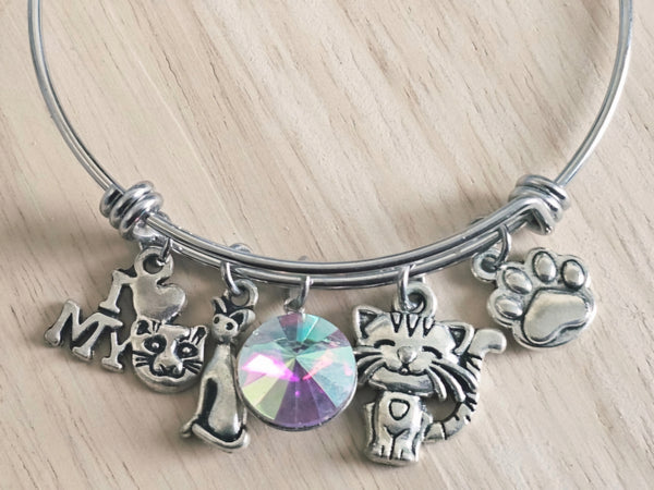 Expandable Charm Bracelet - Cat