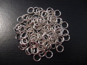 100 Silver Plated Aluminum Jump Rings 10mm, 14 gauge