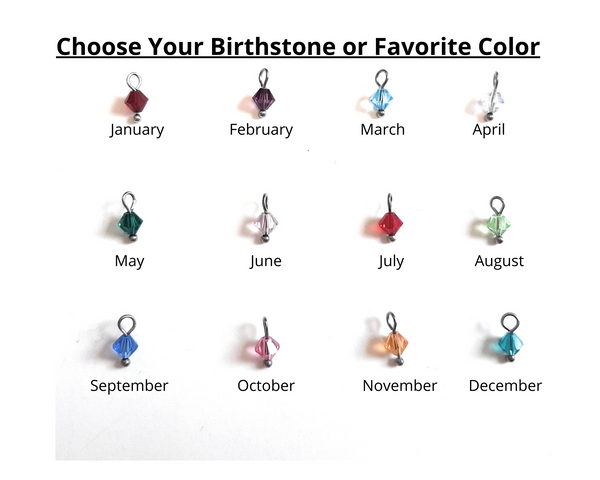 Message Pendant Necklace "Me vs Me" Your Choice of Charm and Birthstone Color