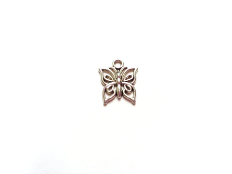 Antique Silver Butterfly Pendant Charms (Jumprings Included)