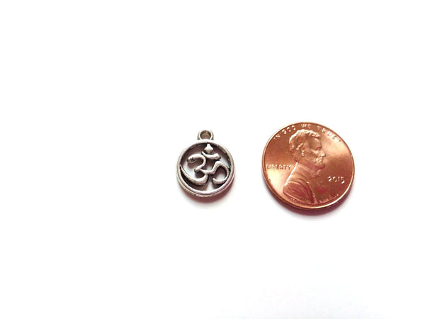 Antique Silver OHM Symbol Pendant Charms (Jump Rings Included)