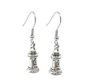 Lighthouse Charm Dangle Earrings with Stainless Steel Ear Wires
