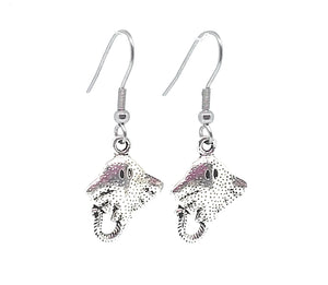 Sting Ray Charm Dangle Earrings with Stainless Steel Ear Wires