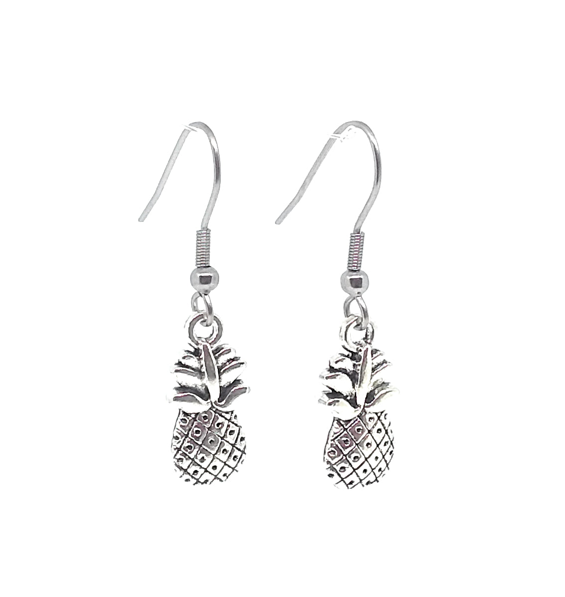 Pineapple Charm Dangle Earrings with Stainless Steel Ear Wires