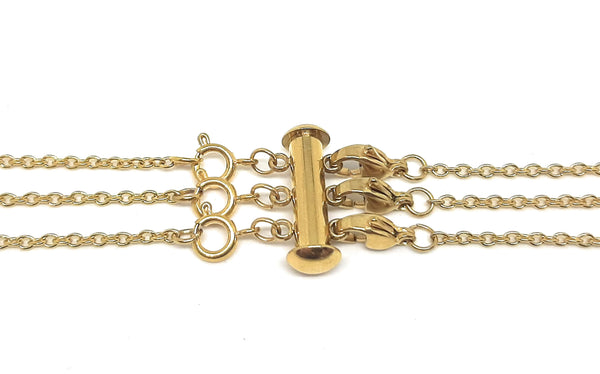 Layered Necklace Clasp - Gold Stainless Steel for 3