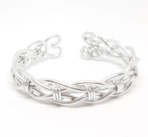 Celtic Weave Aluminum Wire Wrapped Bracelet - No Beads