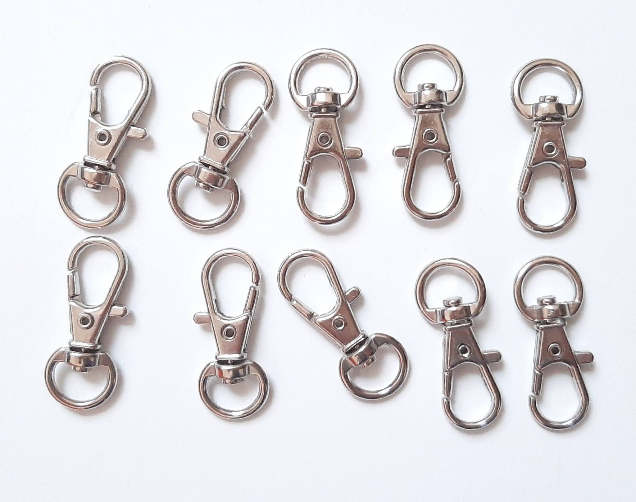 Set of 10 Large Keychain/Badge Clips for Making Face Mask Chain