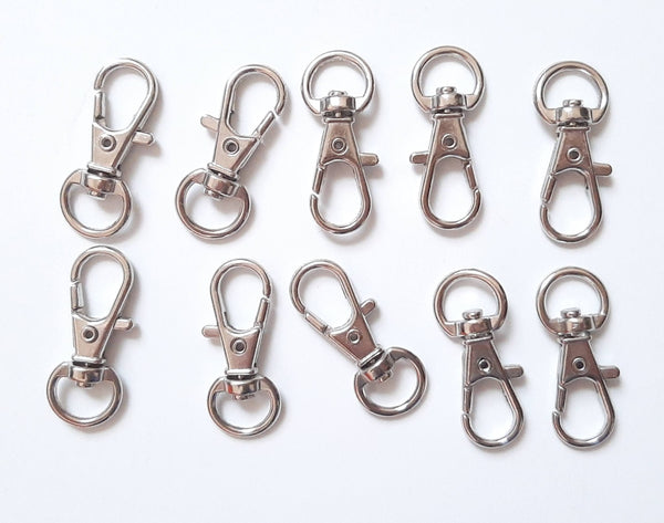 Set of 10 Large Keychain/Badge Clips for Making Face Mask Chain Holders