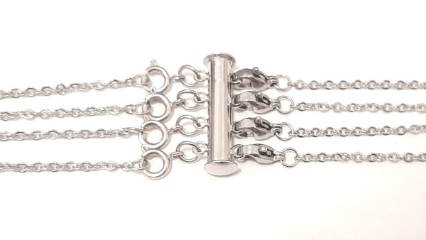 Layered Necklace Clasp - Stainless Steel for 4