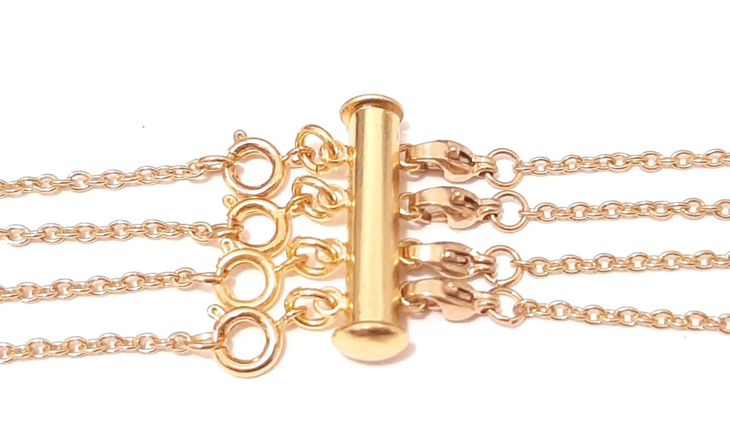 Layered Necklace Clasp - Gold Stainless Steel for 4 – YarnNecklaces