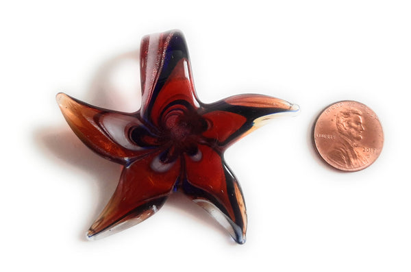 Lampwork Glass Starfish Pendant SF20