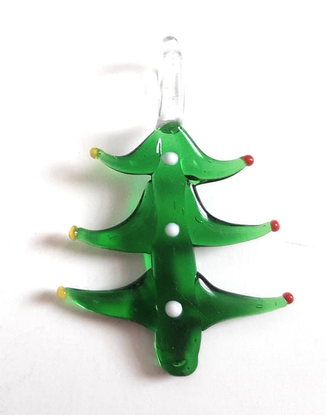 Lampwork Glass Christmas Tree Pendant CH01