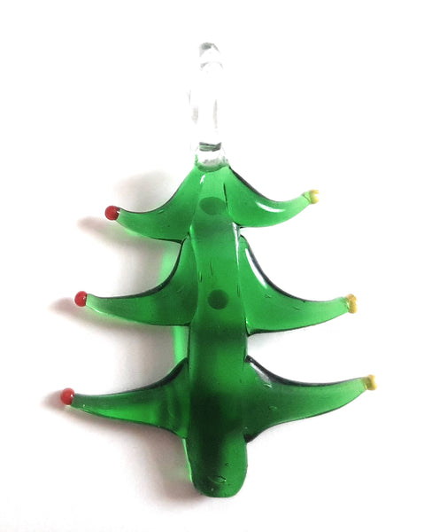 Lampwork Glass Christmas Tree Pendant CH01