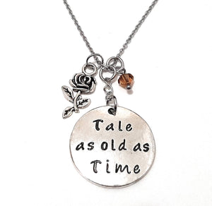 Message Pendant Necklace "Wishes do come true" Your Choice of Charm and Birthstone Color