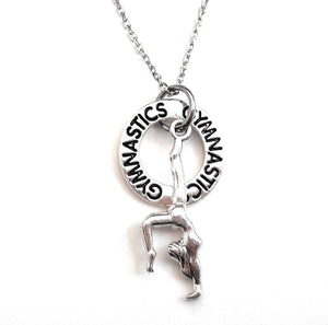 Gymnast Message Pendant Necklace "Gymnastics"