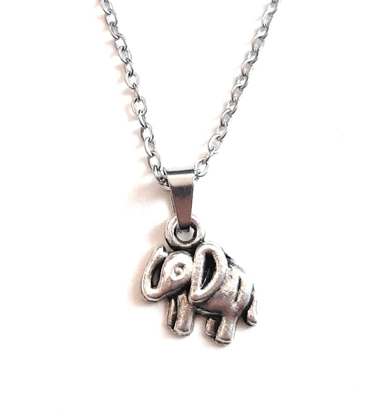 Elephant Charm Pendant Necklace with Animal Advice Card (What advice would a Elephant give?)