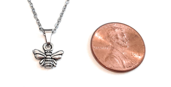Bumble Bee Charm Pendant Necklace with Animal Advice Card (What advice would a Bee give?)