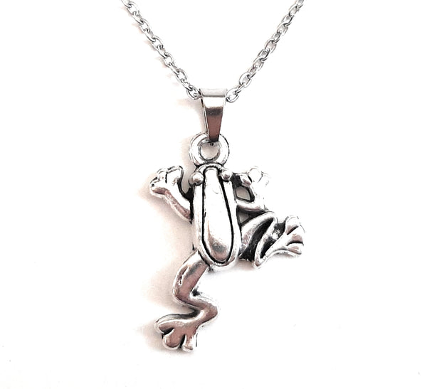 Frog Charm Pendant Necklace with Animal Advice Card (What advice would a Frog give?)