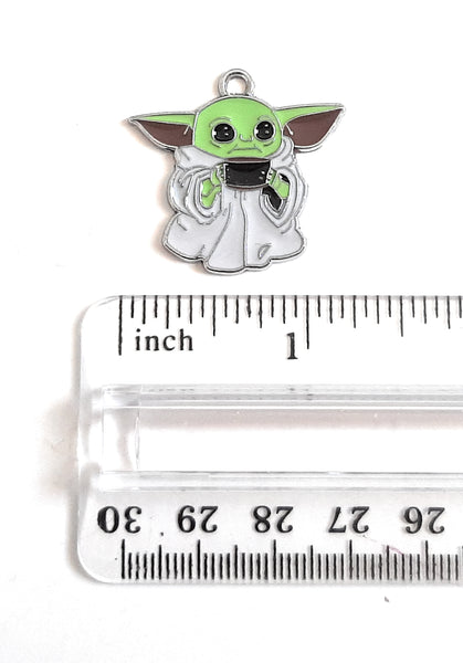 Bulk 1, 5, 10 PC Charms Baby Yoda, The Child, Grogu from Mandalorian Enamel Pendant Charms for Jewelry Making
