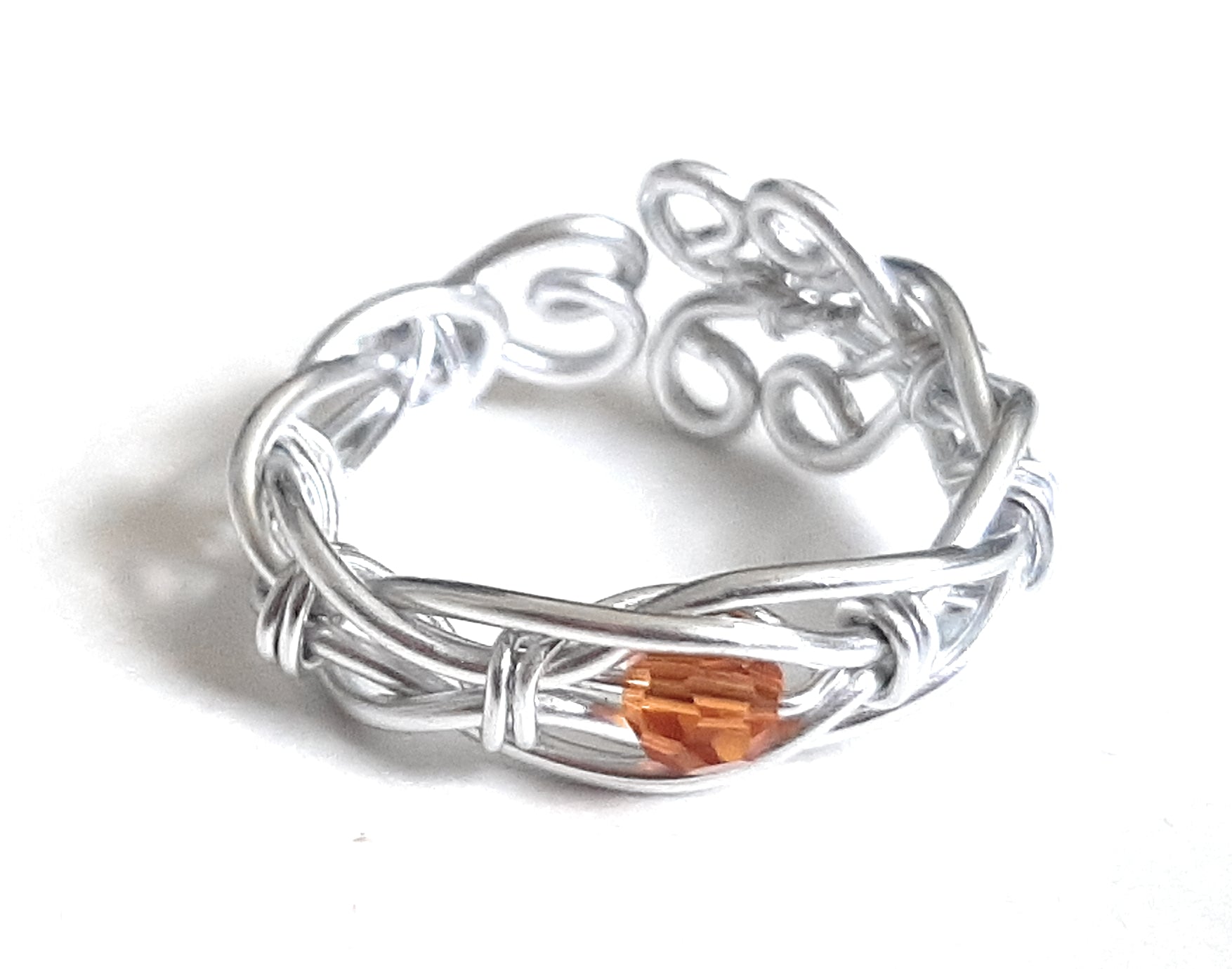 Adjustable Wire Wrapped Birthstone Ring - November Topaz