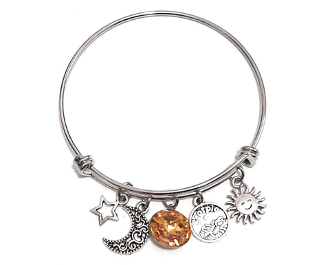 Zodiac Charm Expandable Bracelet - November Scorpio (Nov. 1-Nov. 21)